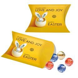 Promo-Kissenverpackung mit Lindt Lindor Liliput Pralinés Promo-Kissenverpackung mit Lindt Lindor Liliput Pralinés