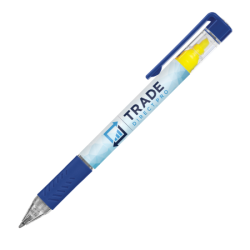 DELOS Kugelschreiber Bright und gelben Textmarker, inkl. Vollfarb-Druck