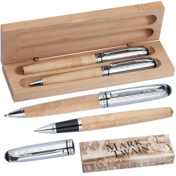 Mark Twain Schreibset aus Holz Mark Twain Schreibset aus Holz