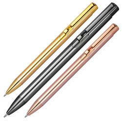 Druckkugelschreiber aus Aluminium in Metallic Farben