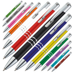 Kugelschreiber aus Metall mit 3 Zierringen Kugelschreiber aus Metall mit 3 Zierringen