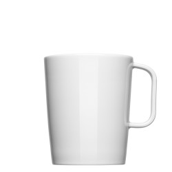 Geradlinige Kaffetasse mit modernem Henkel