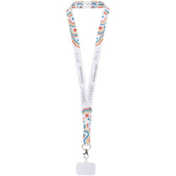 Addie RPET Sublimation Lanyard mit Telefonhalterung und Sicherheitsverschluss