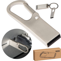 USB-Stick Metall mit Karabinerhaken 8GB USB-Stick Metall mit Karabinerhaken 8GB