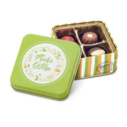 Geschenkartikel / Präsentartikel: Frohe Ostern - Pralinendose mit 50 g Geschenkartikel / Präsentartikel: Frohe Ostern - Pralinendose mit 50 g