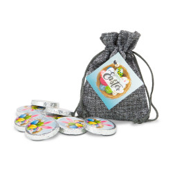 Geschenkset / Präsenteset: Oster-Schokotaler im Säckchen Geschenkset / Präsenteset: Oster-Schokotaler im Säckchen