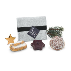 Geschenkset / Präsenteset: Filztasche mit Gebäck Geschenkset / Präsenteset: Filztasche mit Gebäck