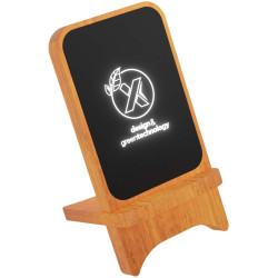 SCX.design W16 kabelloser 15-Watt-Ladeständer aus Holz mit Leuchtlogo SCX.design W16 kabelloser 15-Watt-Ladeständer aus Holz mit Leuchtlogo