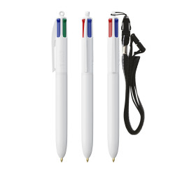 BIC® 4 Colours® ballpen + lanyard