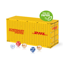3D Adventskalender "Container", Lindt Schokolade, Papier-Inlay