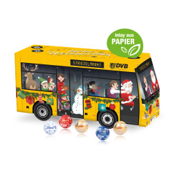 3D Adventskalender "Bus" mit Lindt Schokolade mit Papier-Inlay 3D Adventskalender "Bus" mit Lindt Schokolade mit Papier-Inlay