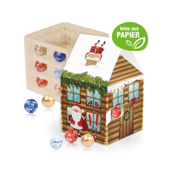 Präsent "Adventshaus Edition", Lindt Minis, Inlay aus Papier