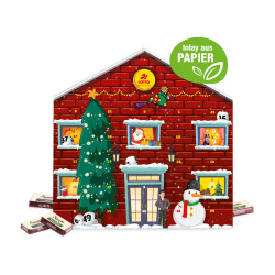 Adventskalender "Weihnachtshaus Exklusiv", Sarotti Fairtrade® Schokolade, Inlay aus Papier