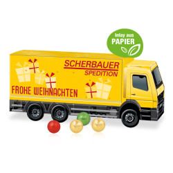 3D Adventskalender "LKW" mit Fairtrade® Schokolade mit Papier-Inlay 3D Adventskalender "LKW" mit Fairtrade® Schokolade mit Papier-Inlay