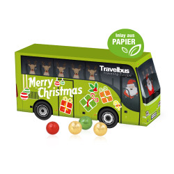3D Adventskalender "Bus" mit Fairtrade® Schokolade mit Papier-Inlay 3D Adventskalender "Bus" mit Fairtrade® Schokolade mit Papier-Inlay