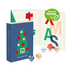 Adventskalender zum Aufklappen, Lindt Minis, Inlay aus Papier