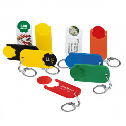 Chiphalter mit 1€-Chip "Alpha" mit Gliederkette, rot