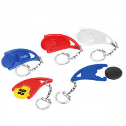 Chiphalter mit 1€-Chip "Epsilon" mit Gliederkette, rot