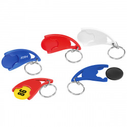 Chiphalter mit 1€-Chip "Epsilon" mit Schlüsselring, rot