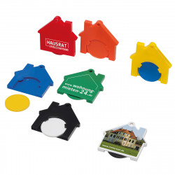 Chiphalter mit 1€-Chip "Haus", schwarz Chiphalter mit 1€-Chip "Haus", schwarz