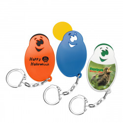 Chiphalter mit 1€-Chip "Gesicht" mit Gliederkette, weiß