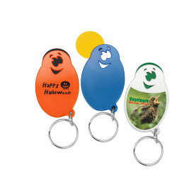 Chiphalter mit 1€-Chip "Gesicht" mit Schlüsselring, grün