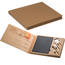 Set aus Schieferplatte und Käsebesteck VIOLA