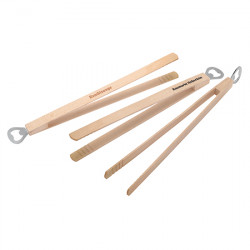 Grillzange Holz mit Flaschenöffner Grillzange Holz mit Flaschenöffner