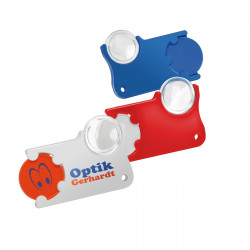 Chiphalter mit 1€-Chip und Lupe, grün