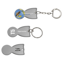 Einkaufswagenlöser mit Schlüsselring aus recyceltem Kunststoff