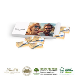 PRÄSENTBOX MIT LINDT SCHOKOTÄFELCHEN - 6 Schokotäfelchen (ca. 30 g) „Vollmilch“ von Lindt - Express PRÄSENTBOX MIT LINDT SCHOKOTÄFELCHEN - 6 Schokotäfelchen (ca. 30 g) „Vollmilch“ von Lindt - Express