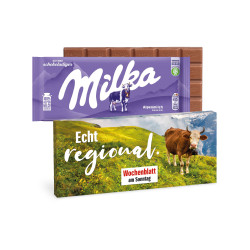 Milka Schokoladentafel in Werbekartonage