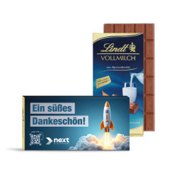 Premium Lindt Schokoladentafel im Werbeschuber