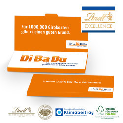 GRUßKARTE MIT SCHOKOLADENTAFEL VON LINDT EXCELLENCE