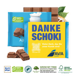 RITTER SPORT MIT WERBEBANDEROLE - 1 Schokoladentafel (100 g) von Ritter SPORT RITTER SPORT MIT WERBEBANDEROLE - 1 Schokoladentafel (100 g) von Ritter SPORT
