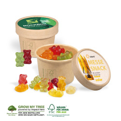 WERBE FRUCHTGUMMI PAPERBOX MIT EINLEGER - Premium Fruchtgummi (ca. 25 g) mit Fruchtsaftgehalt durch Fruchtsaftkonzentrat. Gluten- und laktosefrei