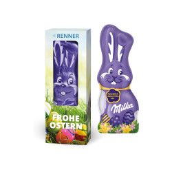 Werbebox, Milka Schmunzelhase, 45 g