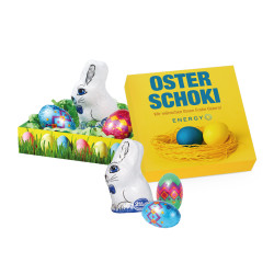 Präsent "Kleiner Ostergruß", Klett Schokoladen-Eier und Osterhase