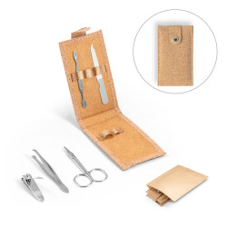 ZENA. Maniküreset aus Kork mit Edelstahlteilen