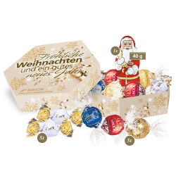 Süße Präsentbox "Maxi", Lindt Lindor Pralinés und Nikolaus