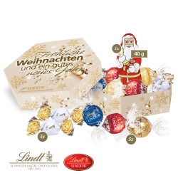Süße Präsentbox "Maxi", Lindt Lindor Pralinés und Nikolaus