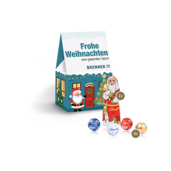 Präsent "Christmas Minis" mit Lindt Minis und Nikolaus Präsent "Christmas Minis" mit Lindt Minis und Nikolaus