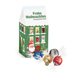 Präsent "Weihnachtshaus Wintertraum", Lindt Schokoladen und Nikolaus