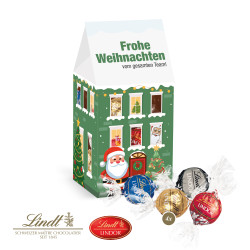 Präsent "Weihnachtshaus Wintertraum", Lindt Schokoladen und Nikolaus
