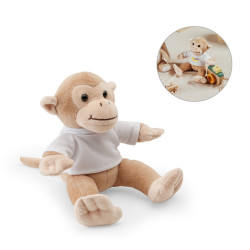 MONKY. Plüschtier in Form eines Affen mit T-Shirt