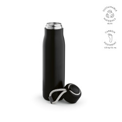 "Lena Bottle" Trinkflasche aus recyceltem Edelstahl, 570 ml mit Tragegriff aus rPET