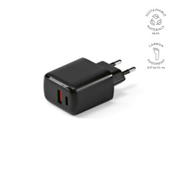 "Franklin Wall Charger" Wandladegerät aus rABS, 20W mit Schnellladung über USB-C und USB-A