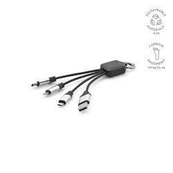 "Sagan Cable" 4-in-1 Kabel aus rTPR mit hinterleuchtetem Logo und Aufhängeöse