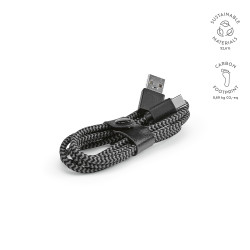"Leibniz Cable" Kabel aus rPET, 1 m mit USB-C auf USB-A und Schnellladefunktion