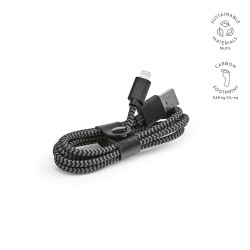 "Bernoulli Cable" Kabel aus rPET, 1 m mit USB-A auf Lightning und Schnellladefunktion